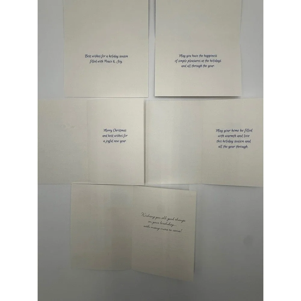 15 Pc Mixed Greeting Cards Stationery Lot Christmas Holiday Birthday Envelopes